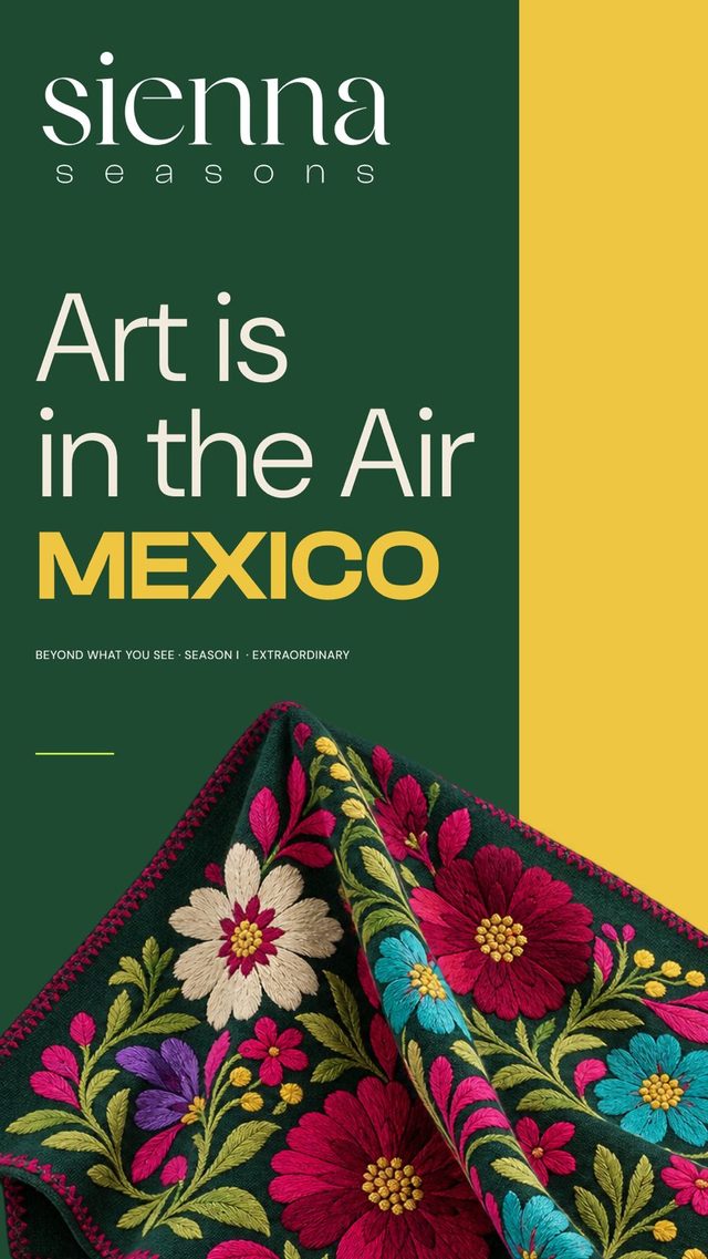 Cover of the Art is in the Air collection: embroidered textile, Mexico